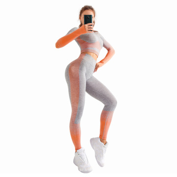 Seamless yoga set  modest workout clothes